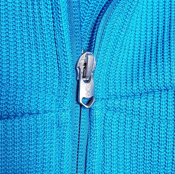 Women's Spyder Core Waffle Knit Zip Up Jacket Turquoise Size L - Picture 10 of 16
